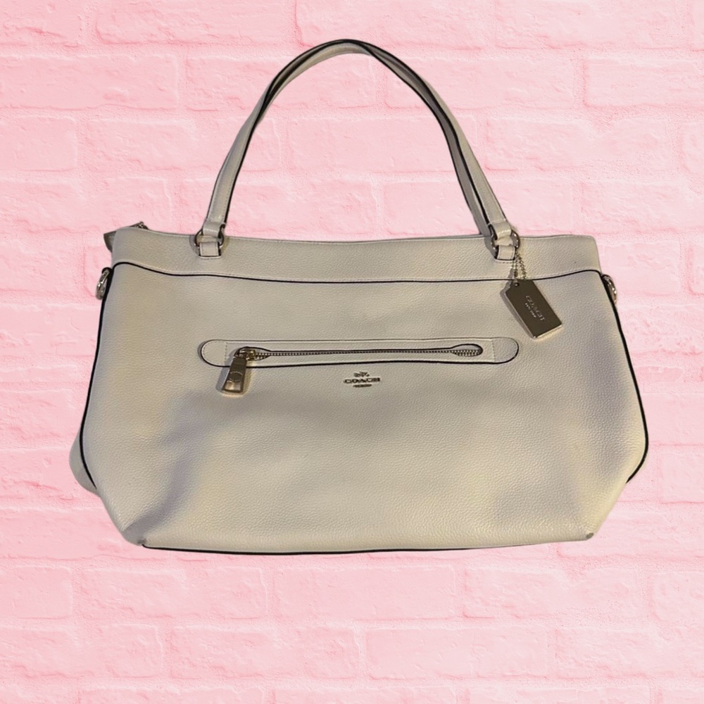 Coach Cream Leather Tote Bag
